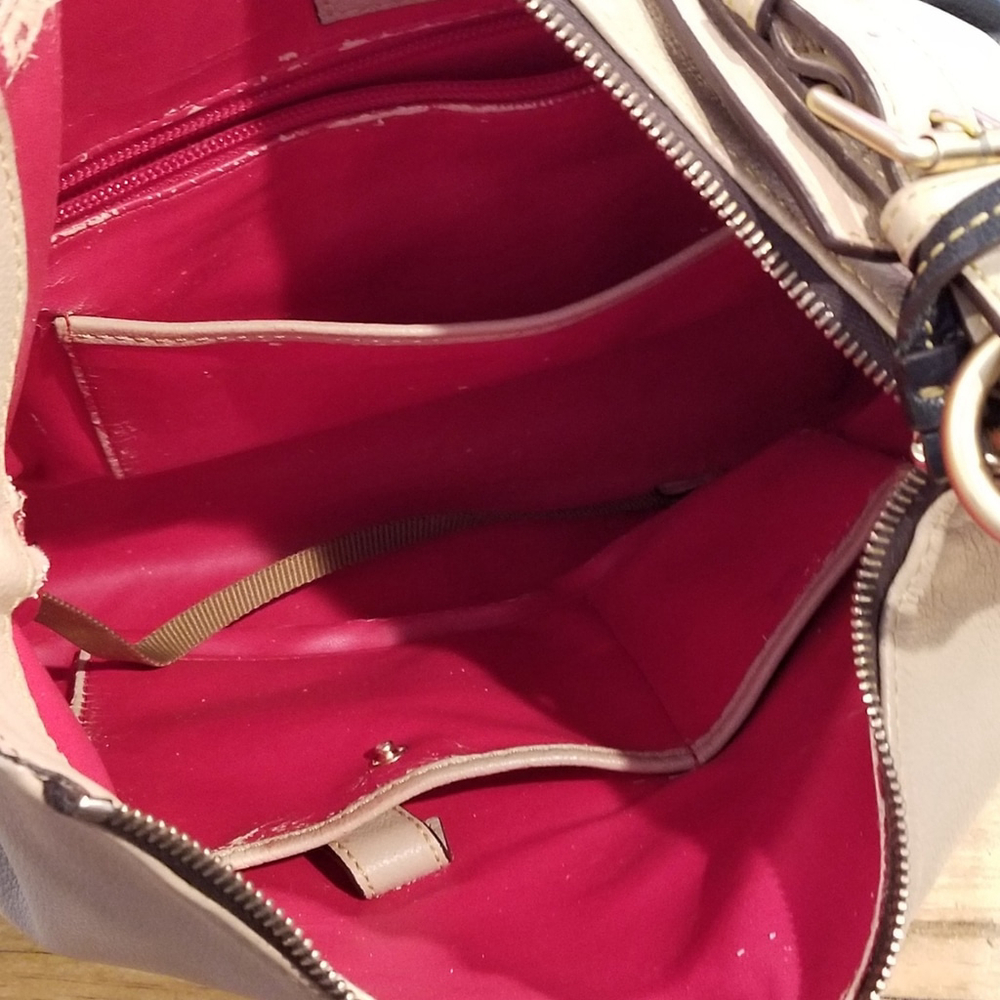 Dooney & Bourke Sophie Black and Beige Color Block Hobo - Picture 11 of 15